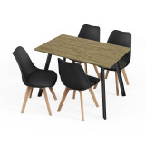 110cm Modern Florence Dining Table and 4 Bergen Chairs Set