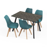 110cm Modern Florence Dining Table and 4 Bergen Chairs Set