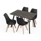 110cm Modern Florence Dining Table and 4 Bergen Chairs Set