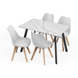 110cm Modern Florence Dining Table and 4 Bergen Chairs Set