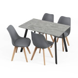 110cm Modern Florence Dining Table and 4 Bergen Chairs Set