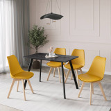 110cm Modern Florence Dining Table and 4 Bergen Chairs Set