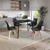 110cm Modern Florence Dining Table and 4 Bergen Chairs Set