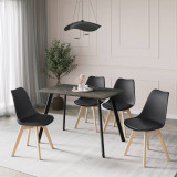 110cm Modern Florence Dining Table and 4 Bergen Chairs Set