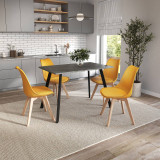 110cm Modern Florence Dining Table and 4 Bergen Chairs Set