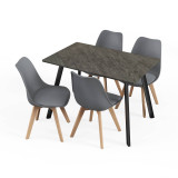 110cm Modern Florence Dining Table and 4 Bergen Chairs Set