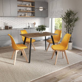 110cm Modern Florence Dining Table and 4 Bergen Chairs Set