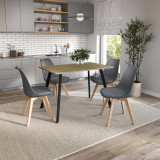 110cm Modern Florence Dining Table and 4 Bergen Chairs Set