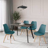 110cm Modern Florence Dining Table and 4 Bergen Chairs Set