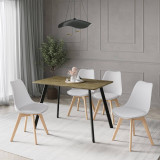 110cm Modern Florence Dining Table and 4 Bergen Chairs Set