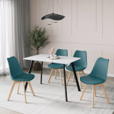 110cm Modern Florence Dining Table and 4 Bergen Chairs Set