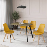 110cm Modern Florence Dining Table and 4 Bergen Chairs Set