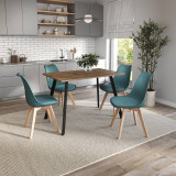 110cm Modern Florence Dining Table and 4 Bergen Chairs Set