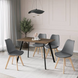 110cm Modern Florence Dining Table and 4 Bergen Chairs Set