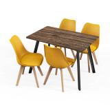 110cm Modern Florence Dining Table and 4 Bergen Chairs Set