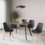 110cm Modern Florence Dining Table and 4 Bergen Chairs Set