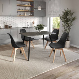 110cm Modern Florence Dining Table and 4 Bergen Chairs Set