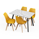 110cm Modern Florence Dining Table and 4 Bergen Chairs Set