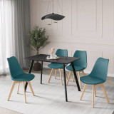 110cm Modern Florence Dining Table and 4 Bergen Chairs Set