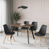 110cm Modern Florence Dining Table and 4 Bergen Chairs Set