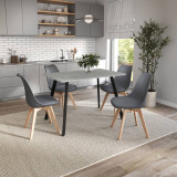 110cm Modern Florence Dining Table and 4 Bergen Chairs Set