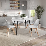 110cm Modern Florence Dining Table and 4 Bergen Chairs Set