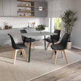 110cm Modern Florence Dining Table and 4 Bergen Chairs Set