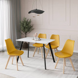 110cm Modern Florence Dining Table and 4 Bergen Chairs Set