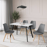 110cm Modern Florence Dining Table and 4 Bergen Chairs Set