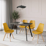 110cm Modern Florence Dining Table and 4 Bergen Chairs Set