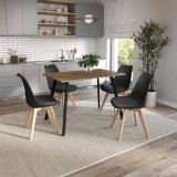 110cm Modern Florence Dining Table and 4 Bergen Chairs Set