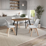 110cm Modern Florence Dining Table and 4 Bergen Chairs Set