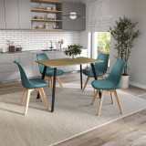 110cm Modern Florence Dining Table and 4 Bergen Chairs Set