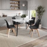 110cm Modern Florence Dining Table and 4 Bergen Chairs Set