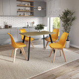 110cm Modern Florence Dining Table and 4 Bergen Chairs Set