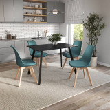 110cm Modern Florence Dining Table and 4 Bergen Chairs Set
