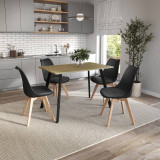 110cm Modern Florence Dining Table and 4 Bergen Chairs Set