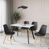 110cm Modern Florence Dining Table and 4 Bergen Chairs Set