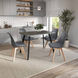 110cm Modern Florence Dining Table and 4 Bergen Chairs Set