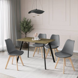 110cm Modern Florence Dining Table and 4 Bergen Chairs Set