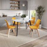 110cm Modern Florence Dining Table and 4 Bergen Chairs Set
