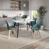 110cm Modern Florence Dining Table and 4 Bergen Chairs Set