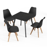 80cm Modern Florence Dining Table and 4 Bergen Chairs Set