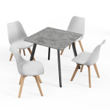 80cm Modern Florence Dining Table and 4 Bergen Chairs Set