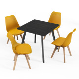 80cm Modern Florence Dining Table and 4 Bergen Chairs Set