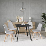 80cm Modern Florence Dining Table and 4 Bergen Chairs Set