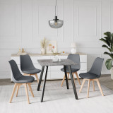 80cm Modern Florence Dining Table and 4 Bergen Chairs Set
