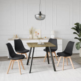 80cm Modern Florence Dining Table and 4 Bergen Chairs Set