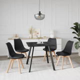 80cm Modern Florence Dining Table and 4 Bergen Chairs Set