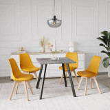 80cm Modern Florence Dining Table and 4 Bergen Chairs Set